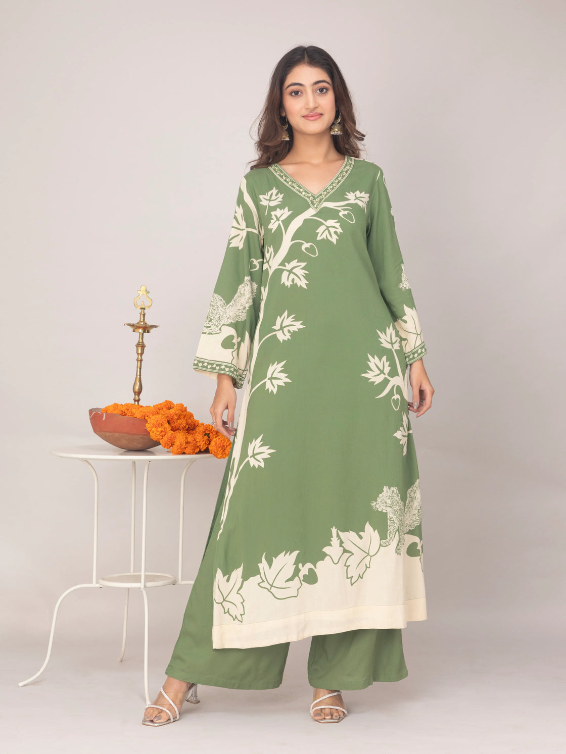 Soft Cotton Printed Kurti with Palazzo