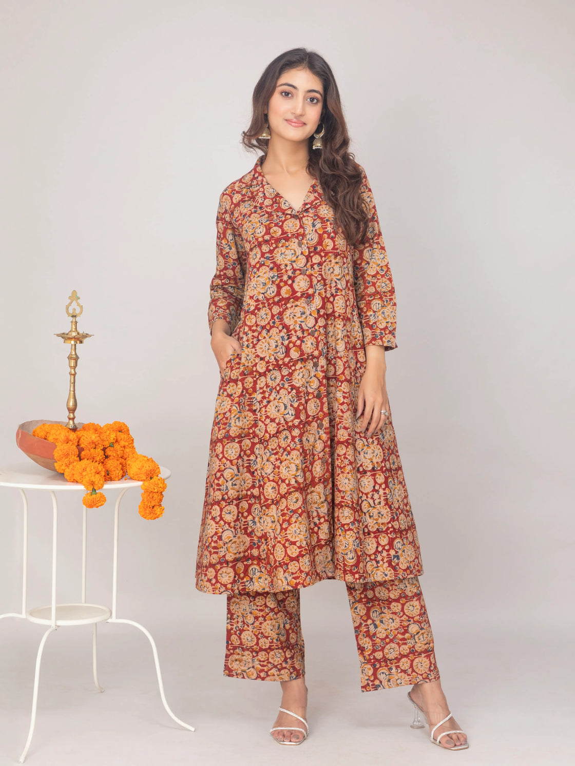 Soft Cotton Kalamkari Print Kurti with Pant