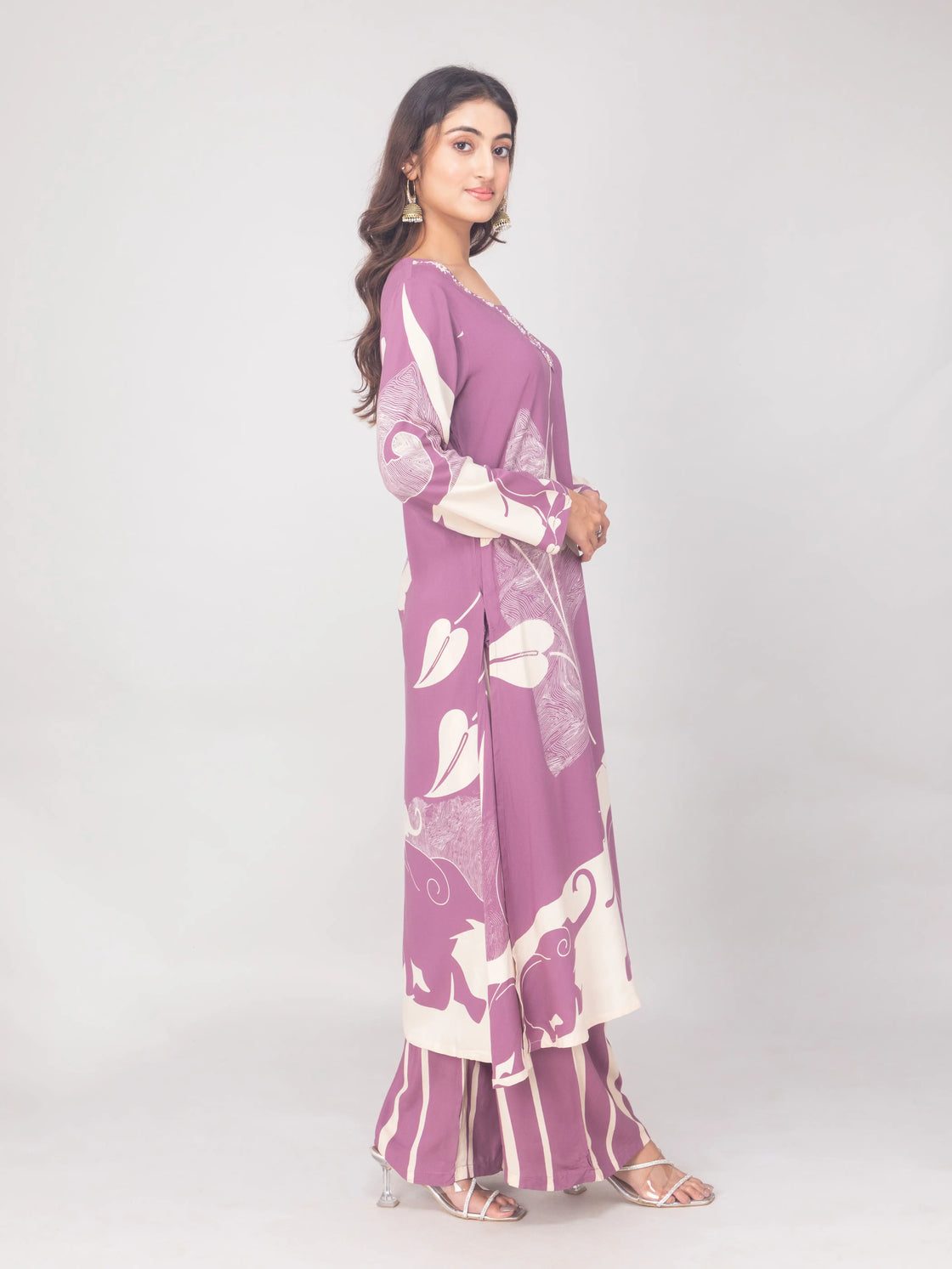 Rayon Cotton Printed Kurti with Palazzo Set