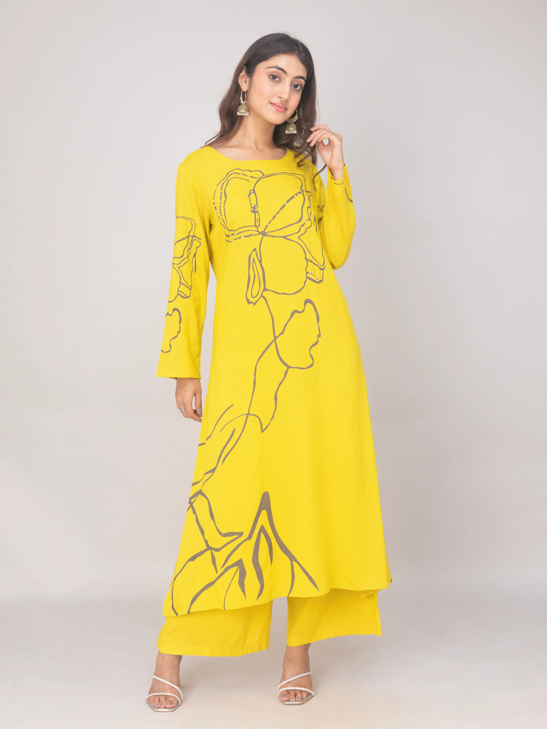 Stylish Printed Kurti with Palazzo - Soft Cotton Festive Wear