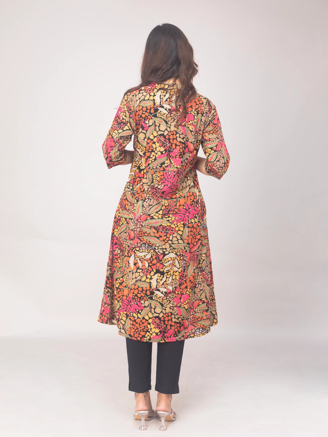 Digital Print Kurti in Rayon with Chinese Collar Design