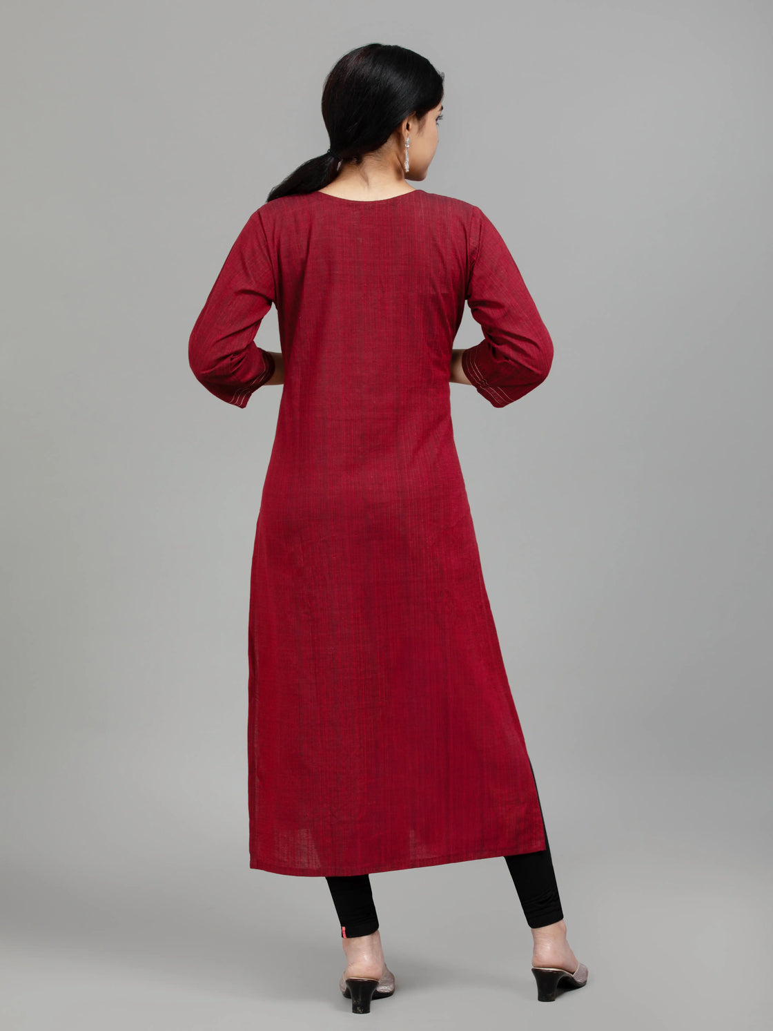 Bold Red Kurti On Mangalagiri Cotton With Print