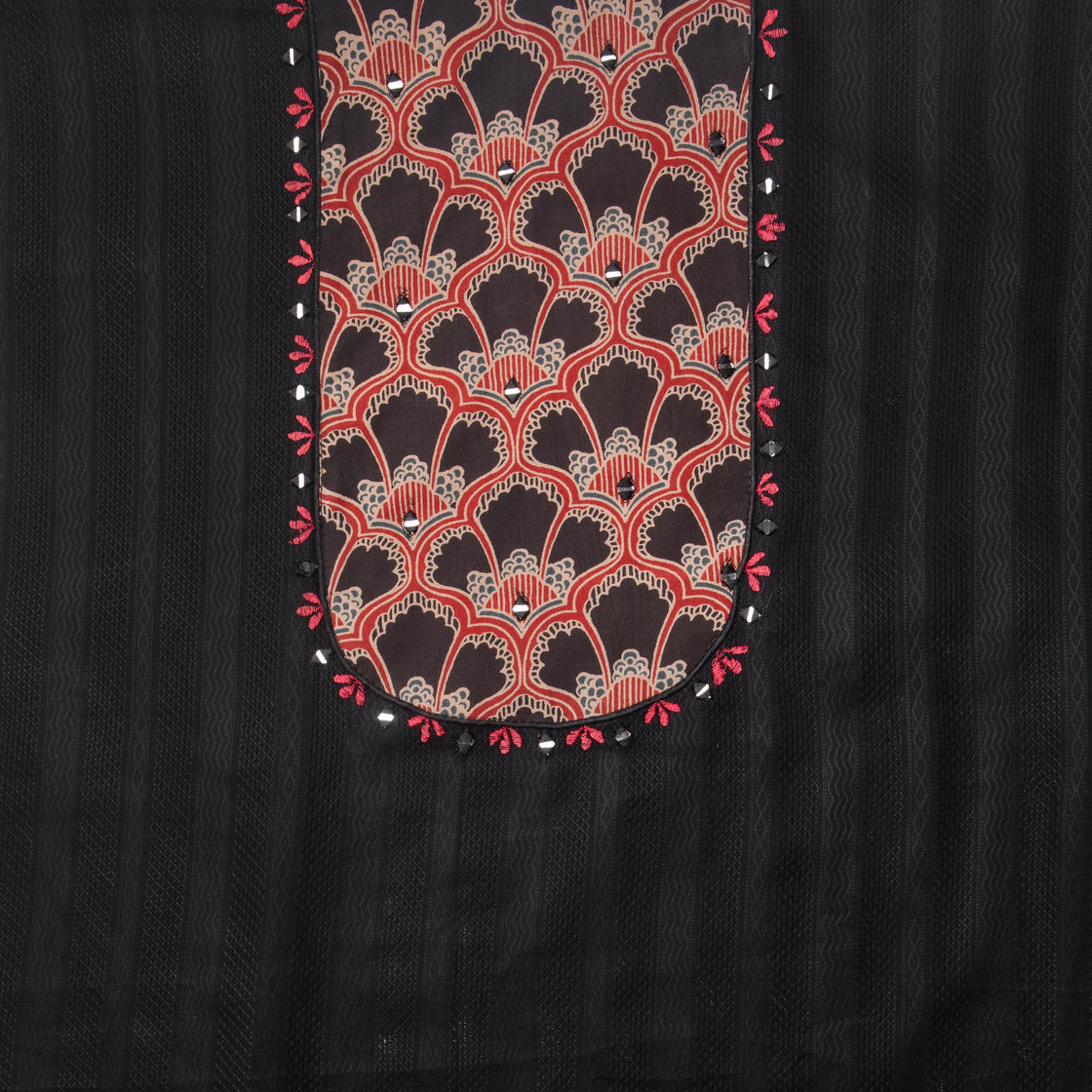 Dress Material With Mirror Work On Pure Cotton