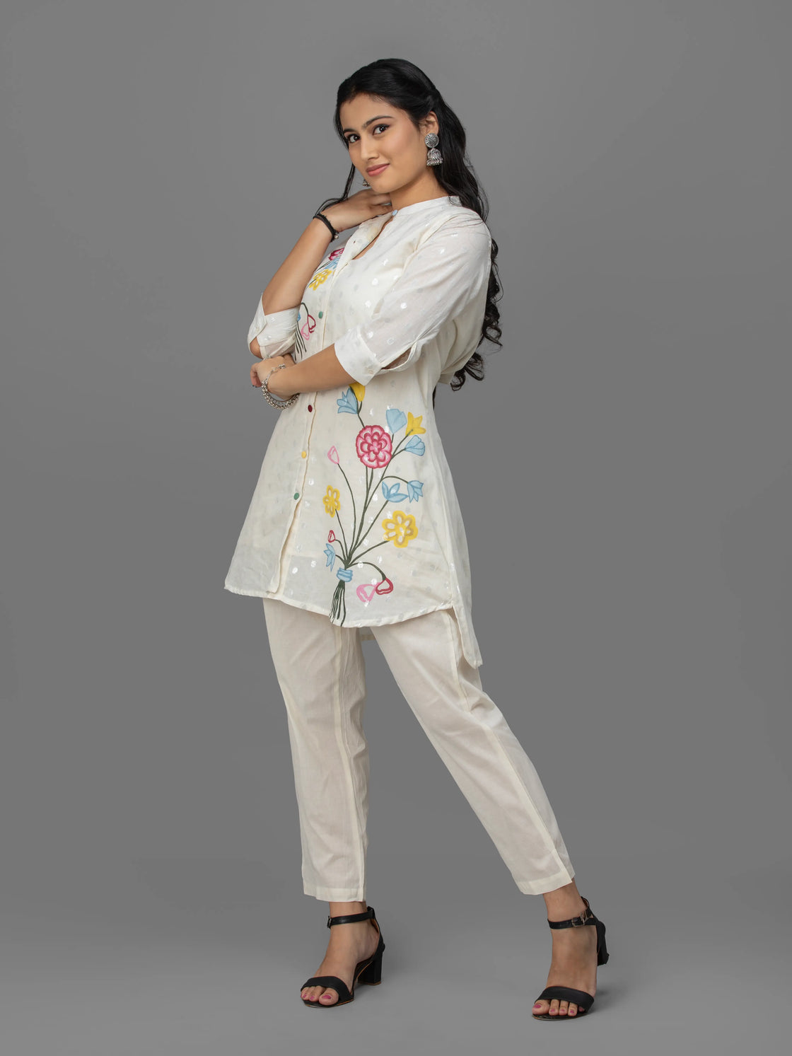 Pure Cotton Co-Ord Set with Embroidery