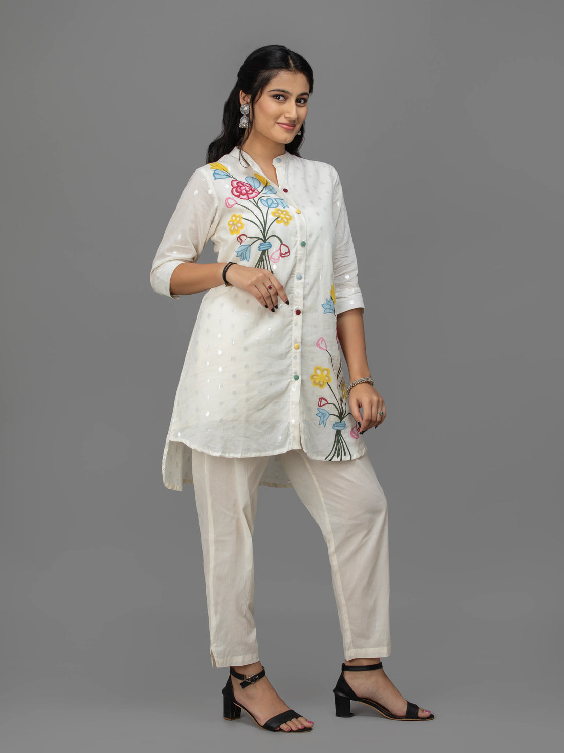 Pure Cotton Co-Ord Set with Embroidery