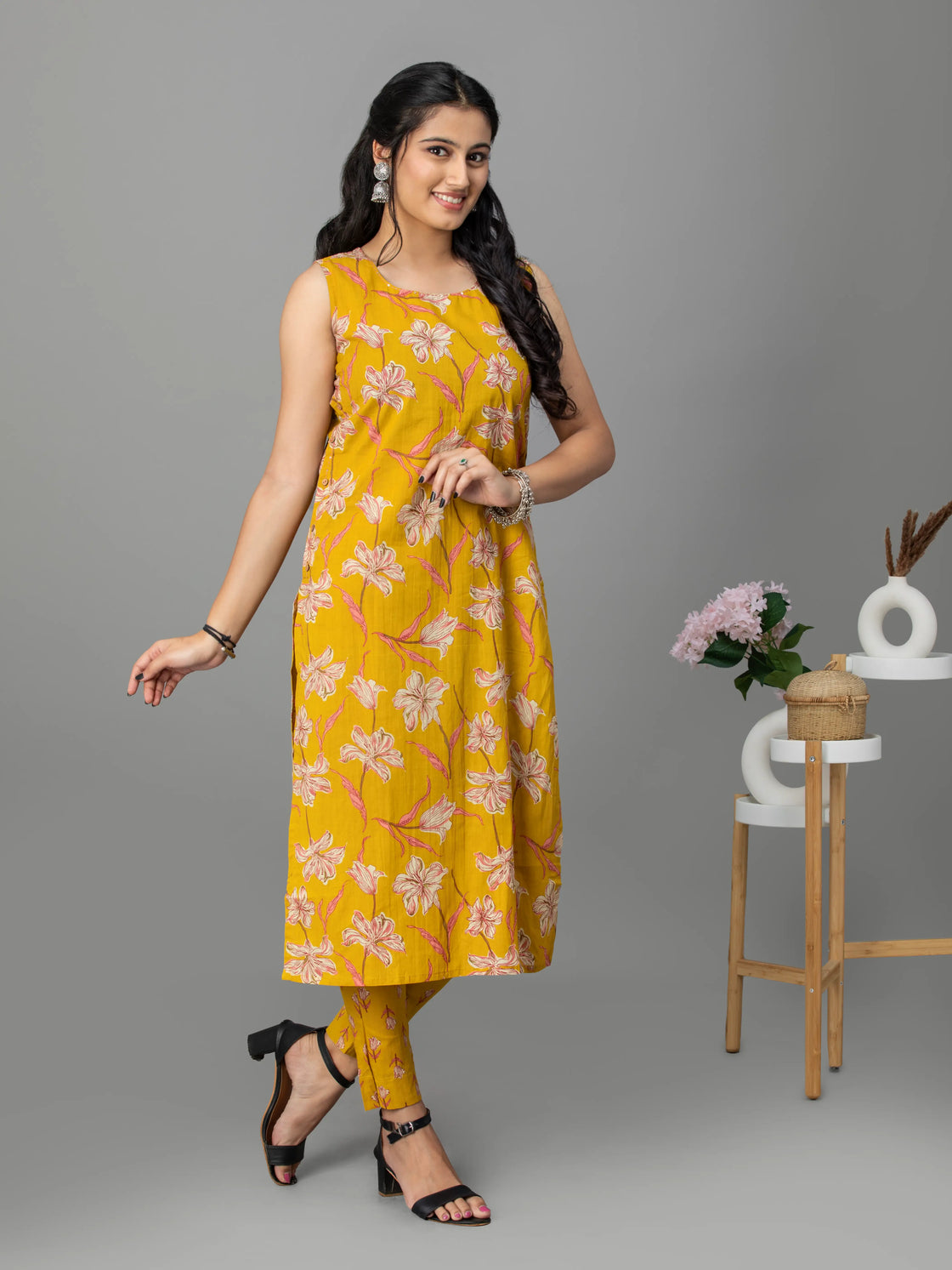 Sunshine Charm Cotton Kurti Set