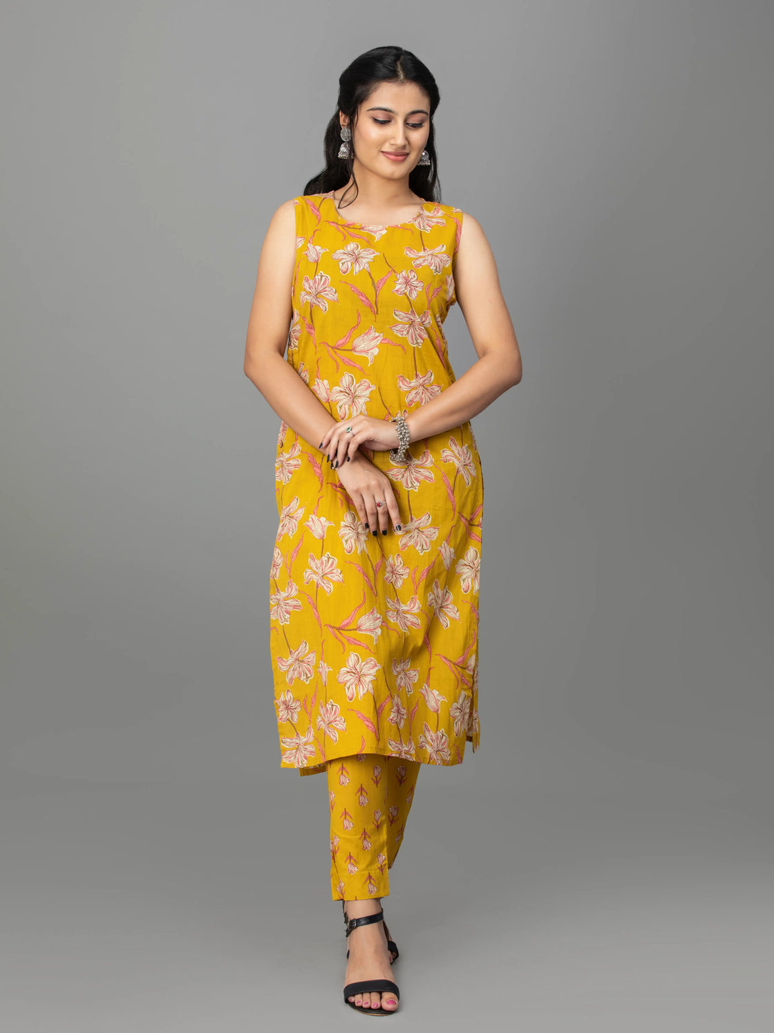 Sunshine Charm Cotton Kurti Set