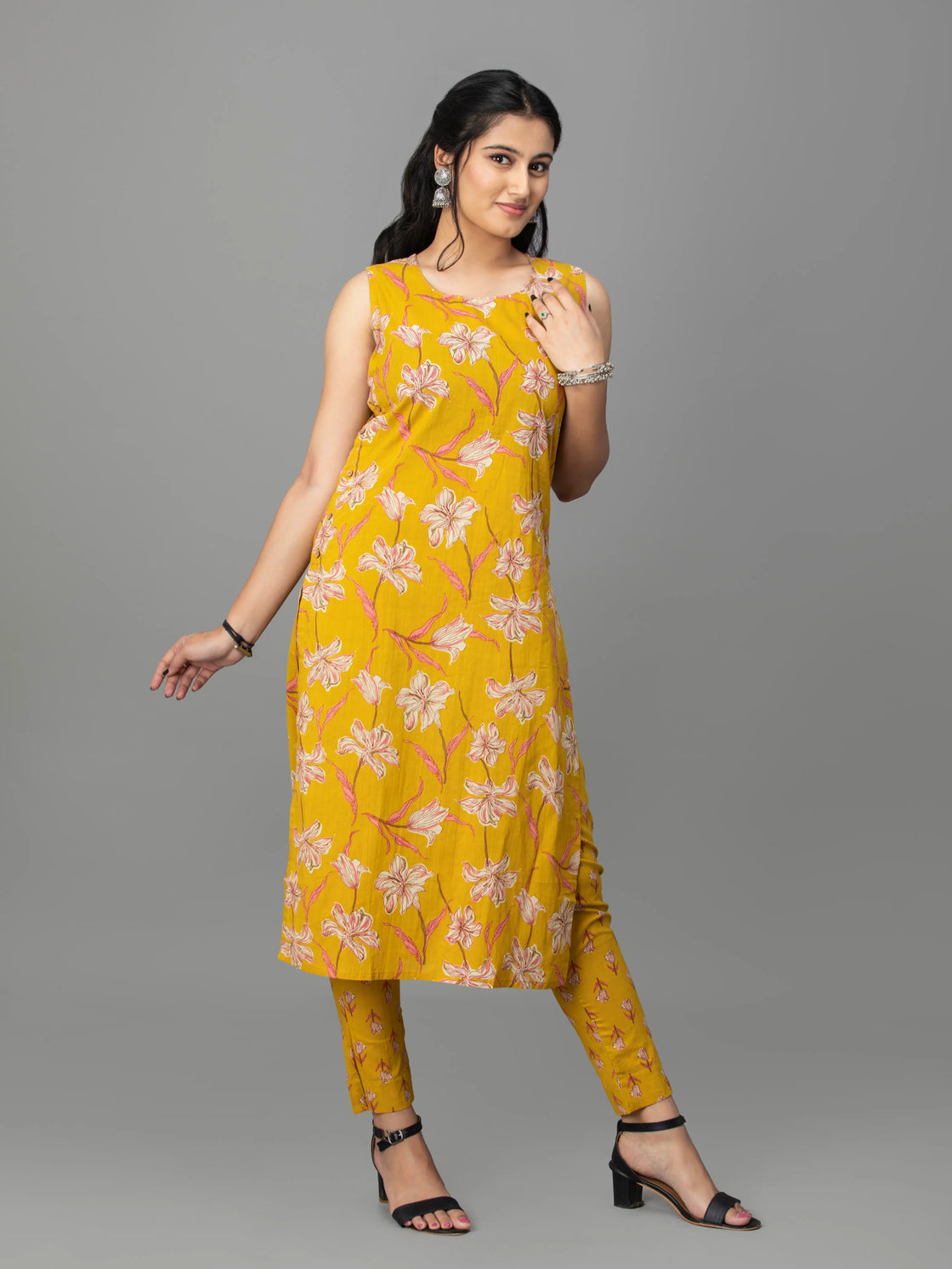 Sunshine Charm Cotton Kurti Set