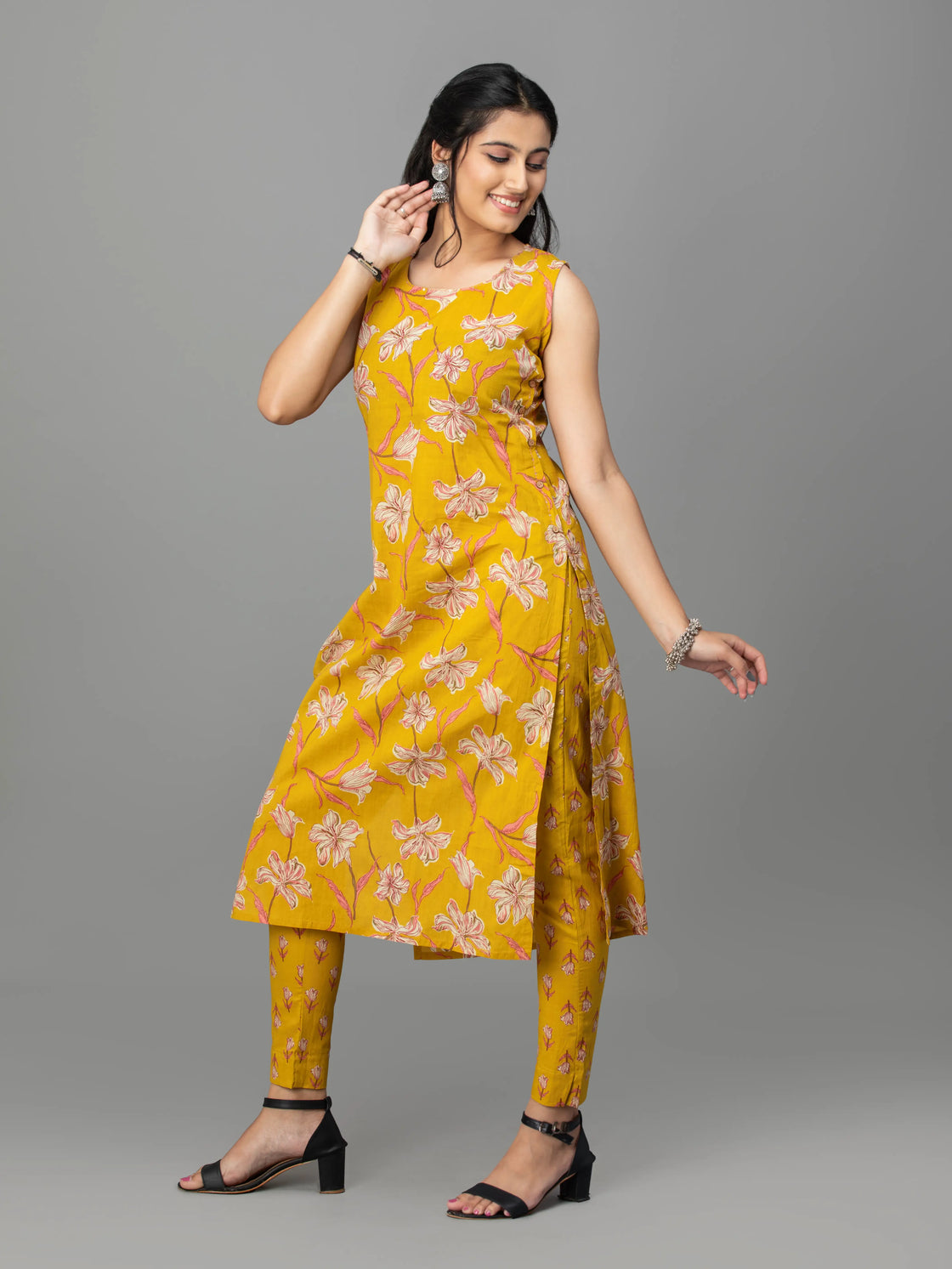 Sunshine Charm Cotton Kurti Set