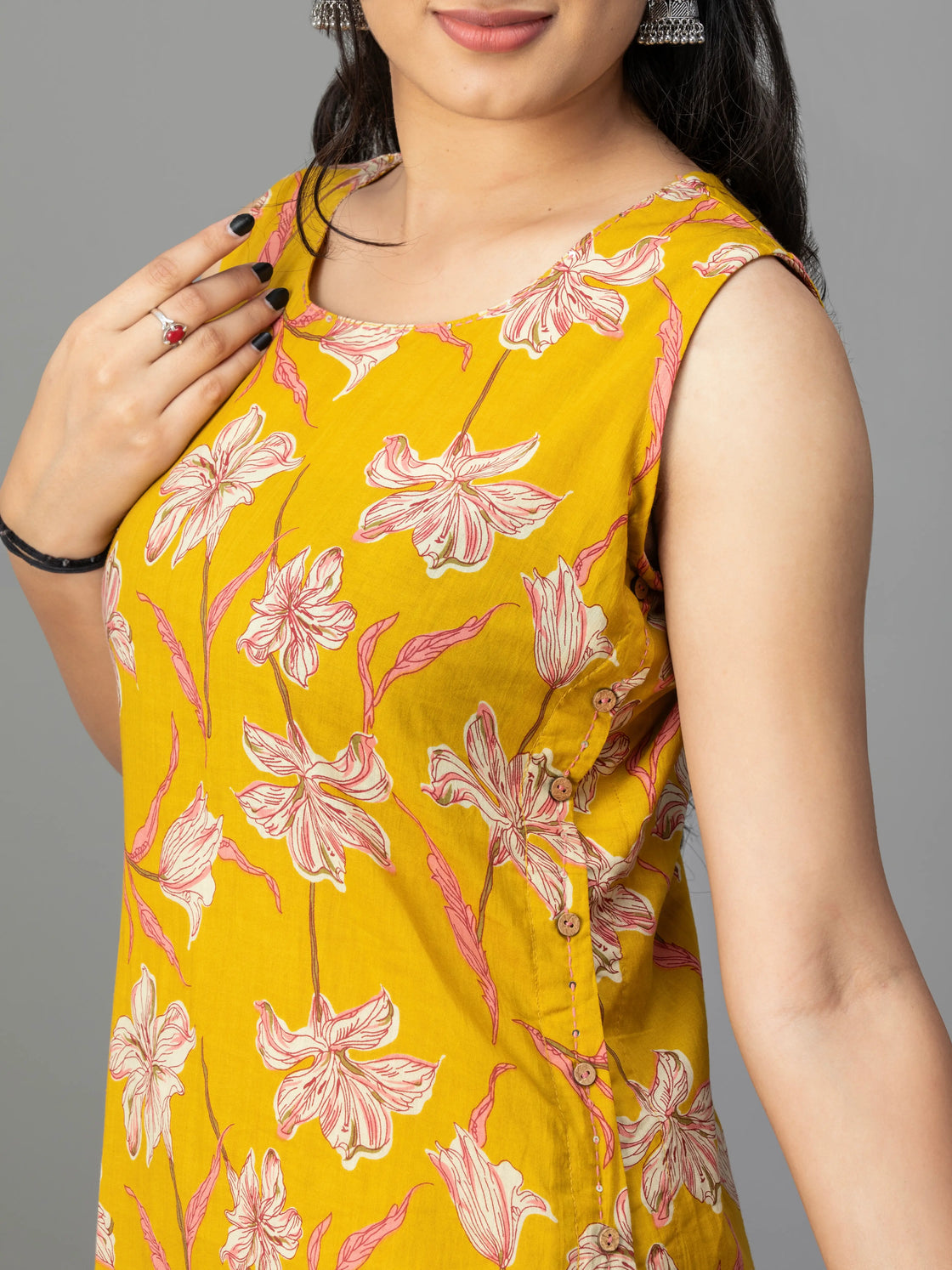 Sunshine Charm Cotton Kurti Set