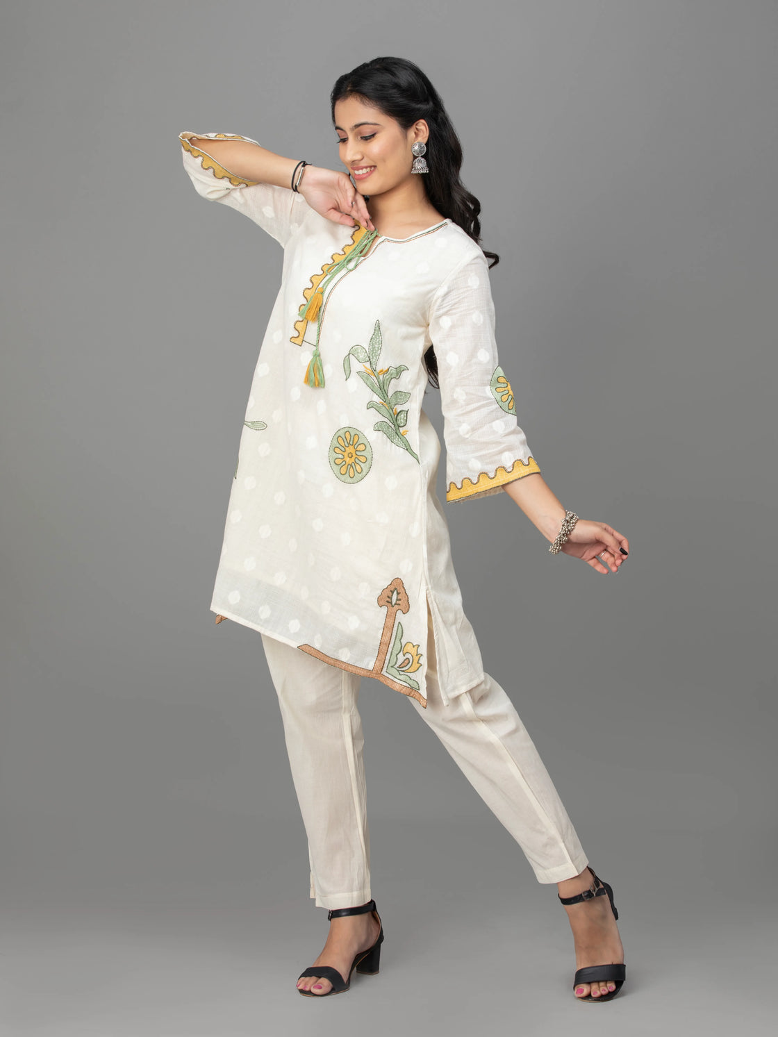 Katha Embellished Cotton Co-ord Set