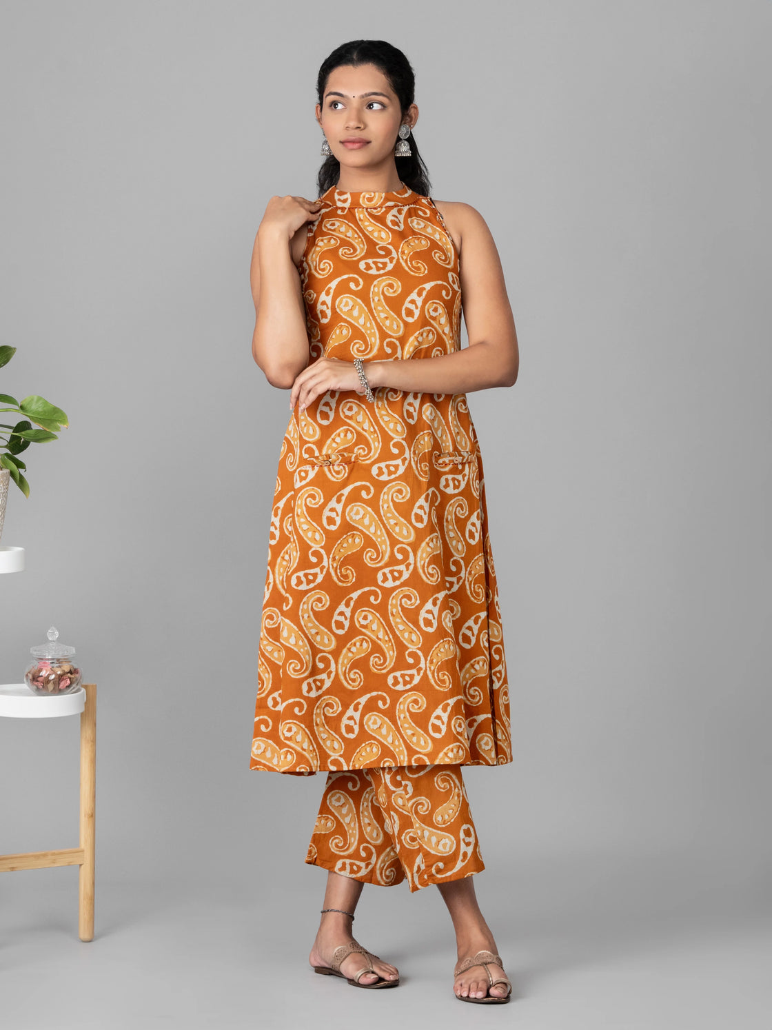 Alter Neck Jaipur Cotton Printed With Bottom