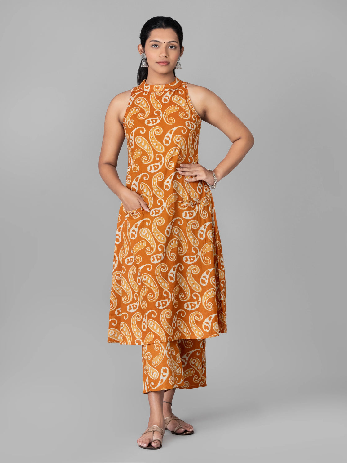 Alter Neck Jaipur Cotton Printed With Bottom