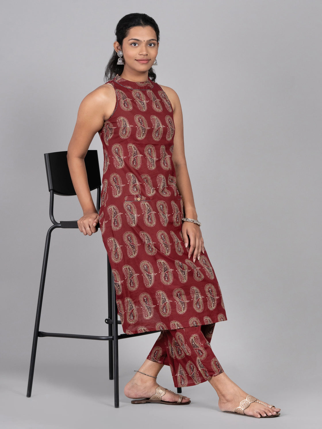 Alter Neck Jaipur Cotton Printed With Bottom