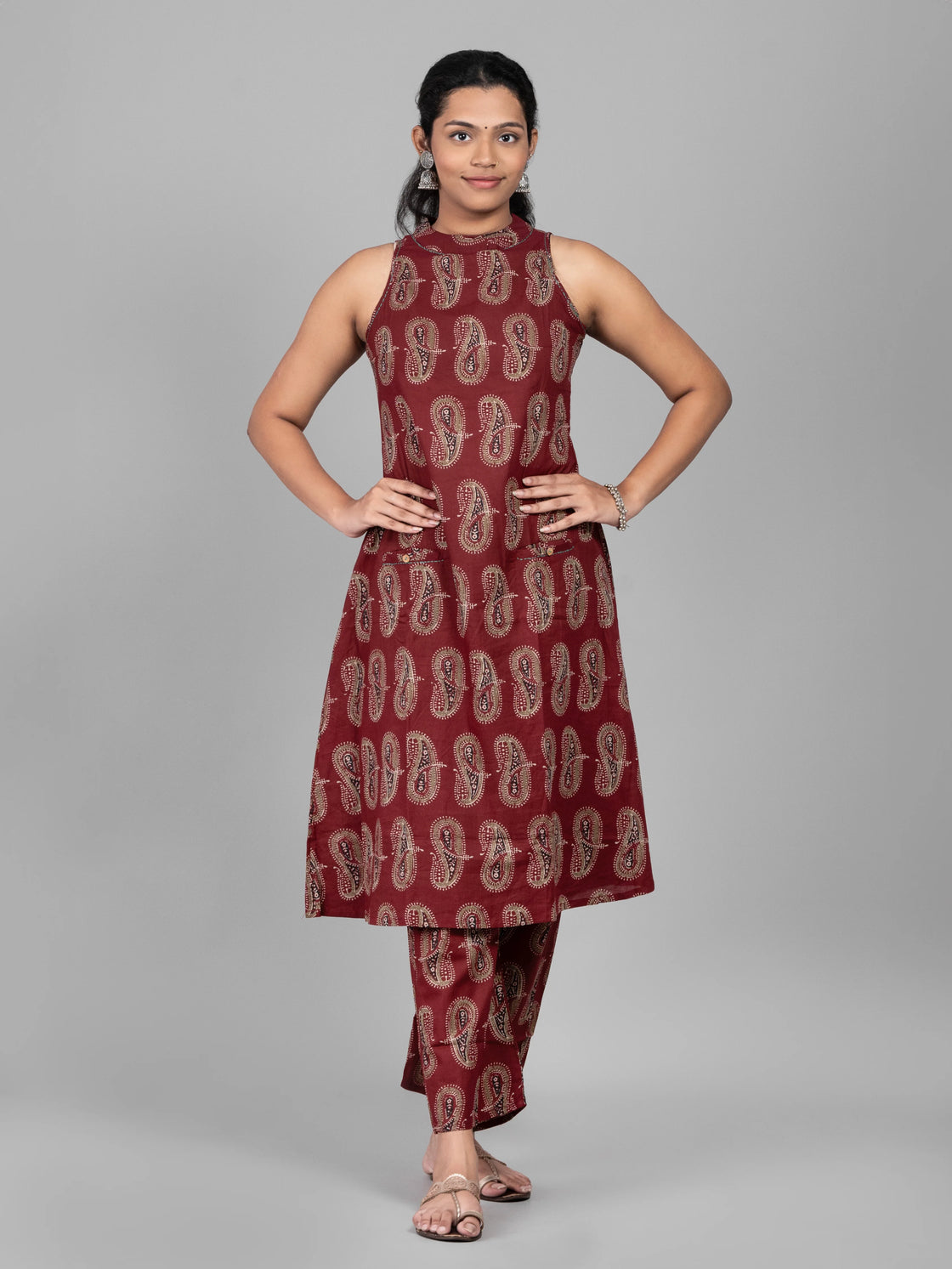 Alter Neck Jaipur Cotton Printed With Bottom