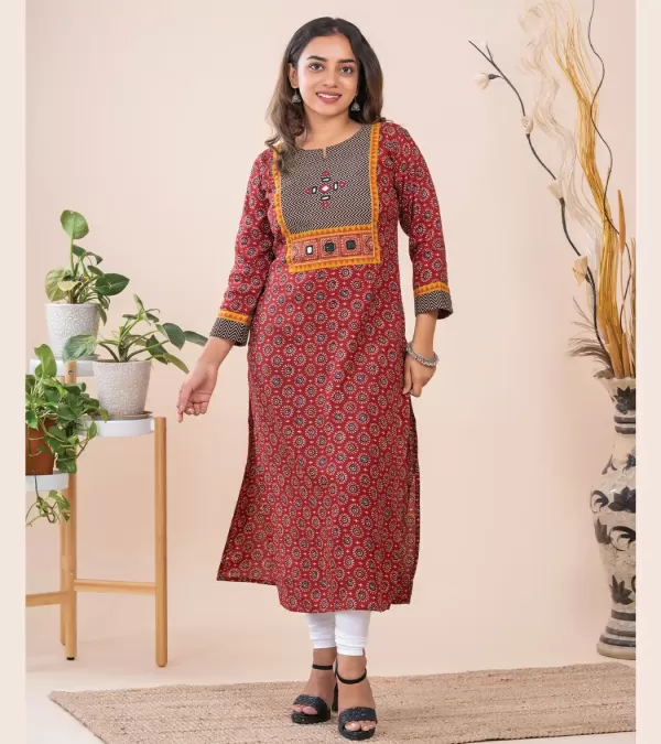 Mirror Work with Patch Work Kurti