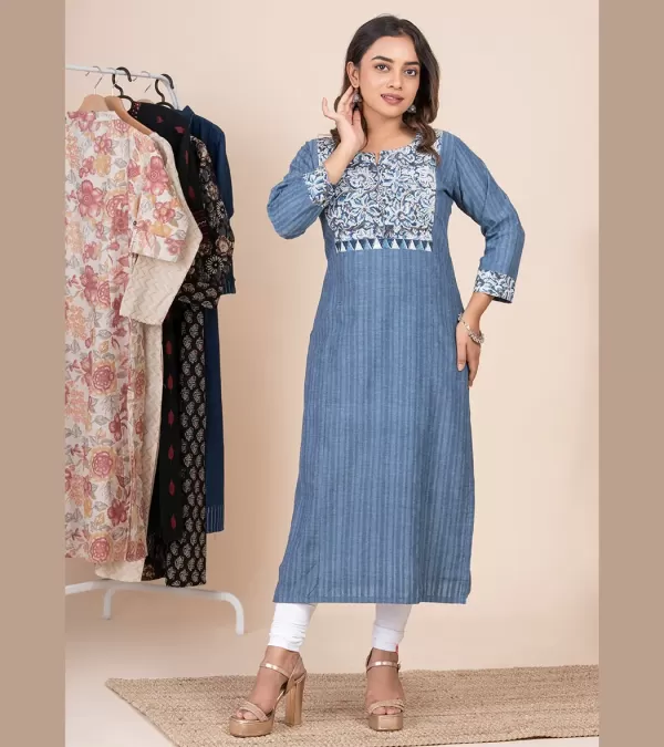 Gajji Silk Patchwork Kurti