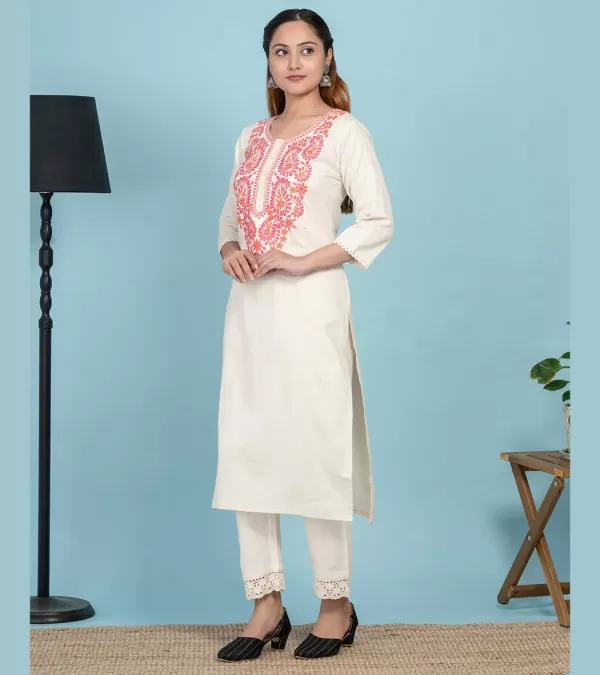 Snowy Chikankari Kurti