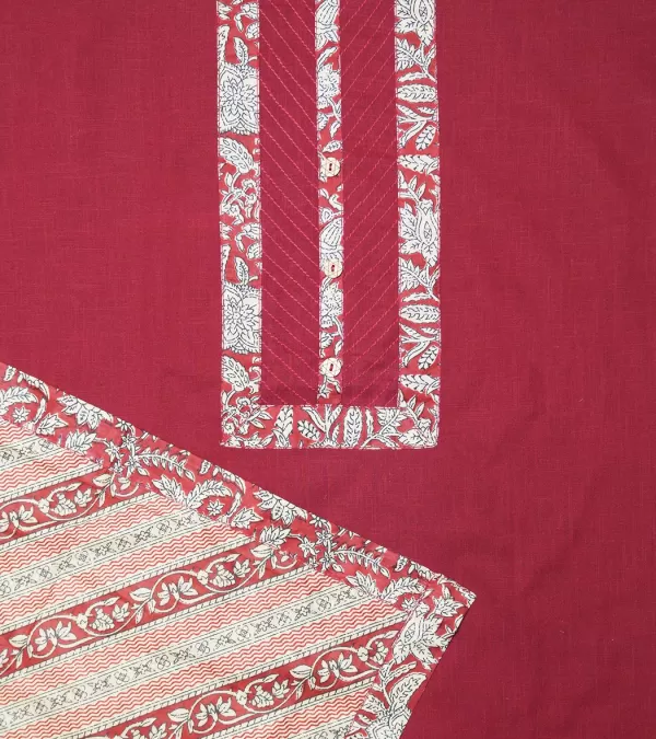 DRESS MATERIAL WITH MIRROR WORK ON PURE COTTON