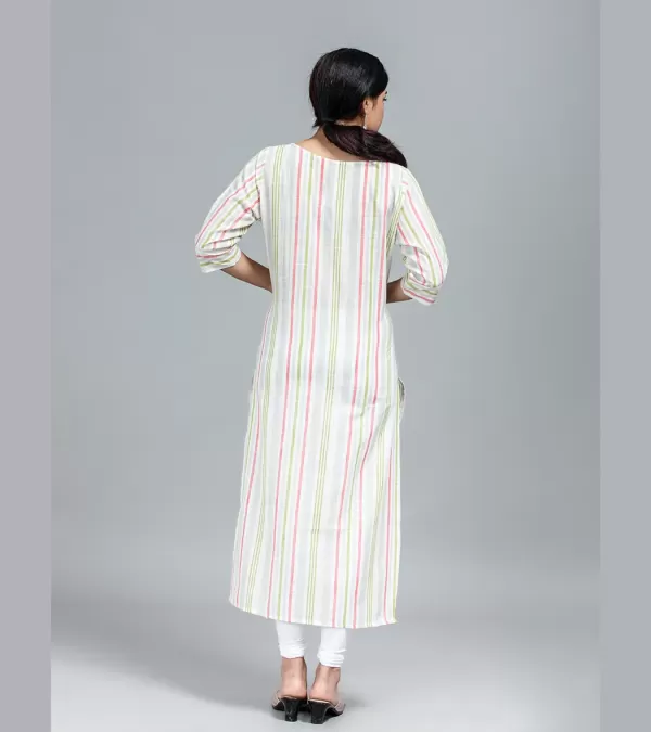 CHINESE COLLAR KURTI WITH HAND EMBROIDERY ON THE SLEEVE